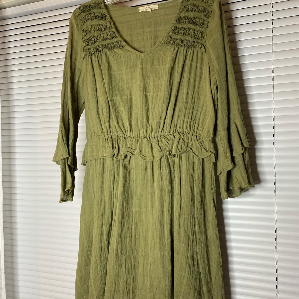 Ruffle Green Dress